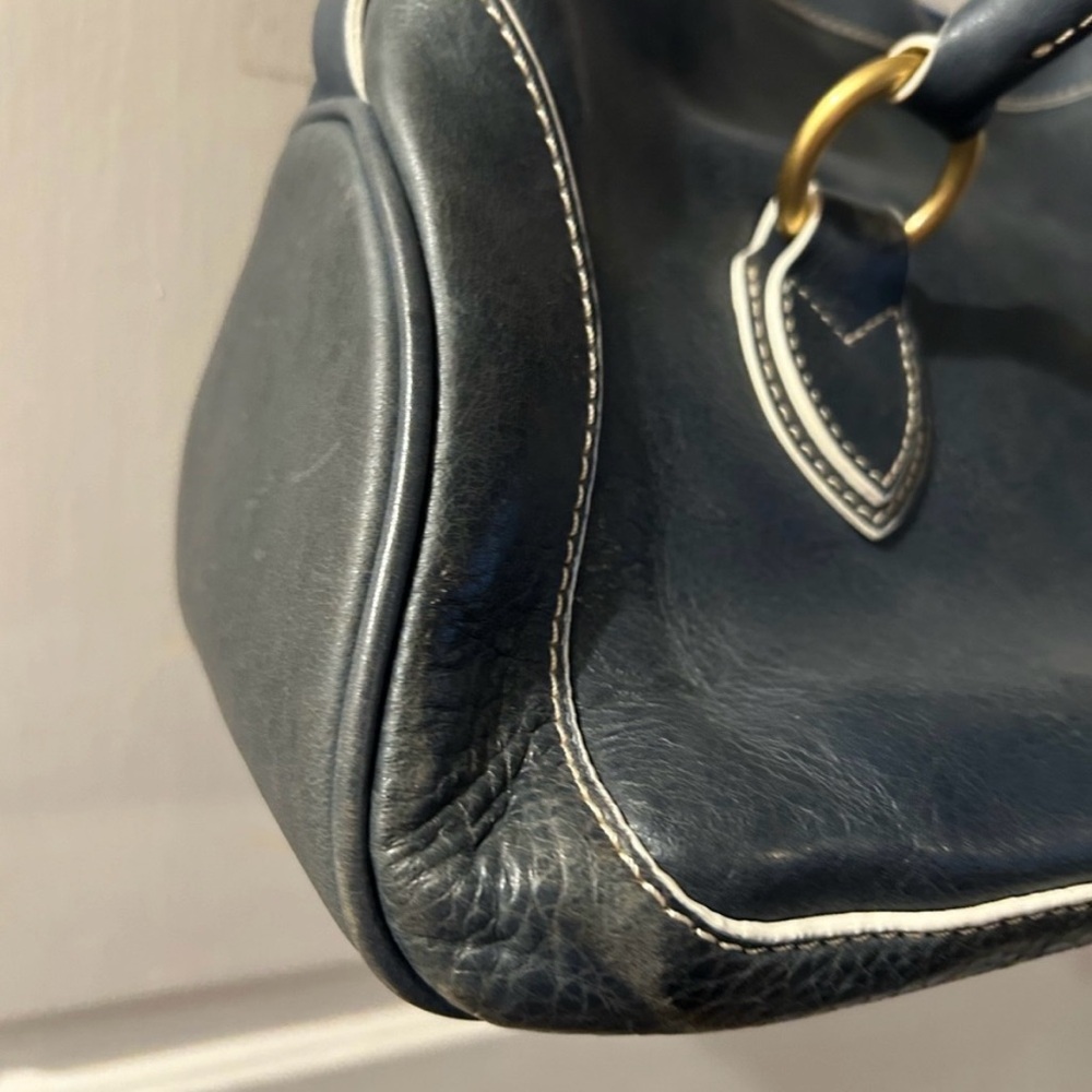 Dooney & Bourke Black Leather Shoulder Bag with Gold Hardware - Picture 8 of 9